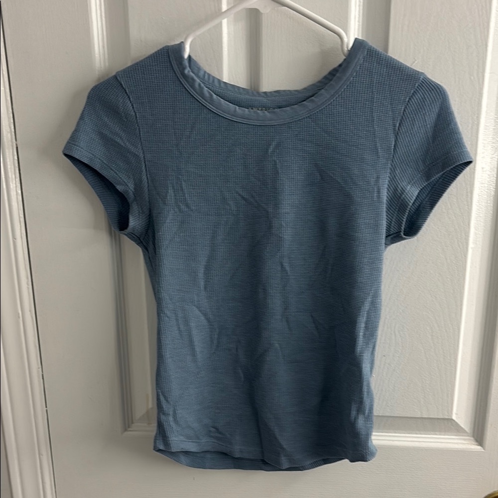 American Eagle Outfitters Waffle Blue Top